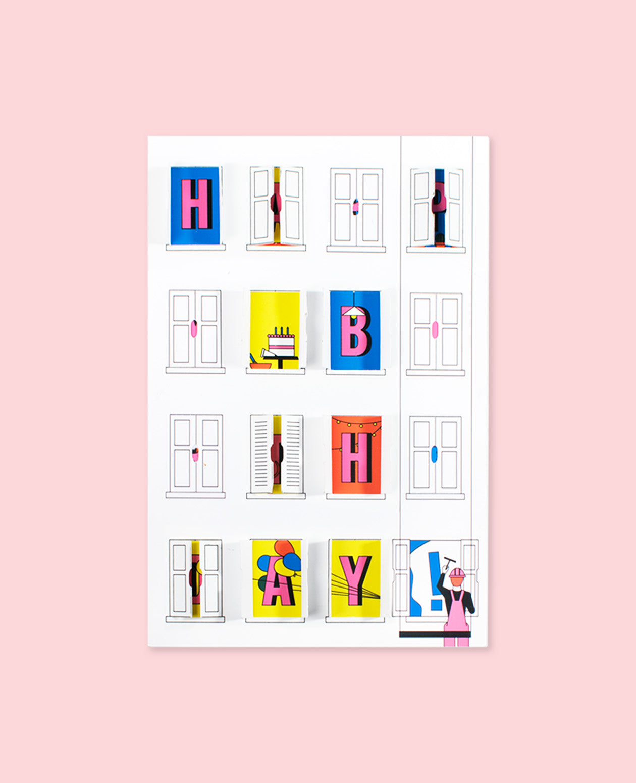 Apartment Windows Birthday Card