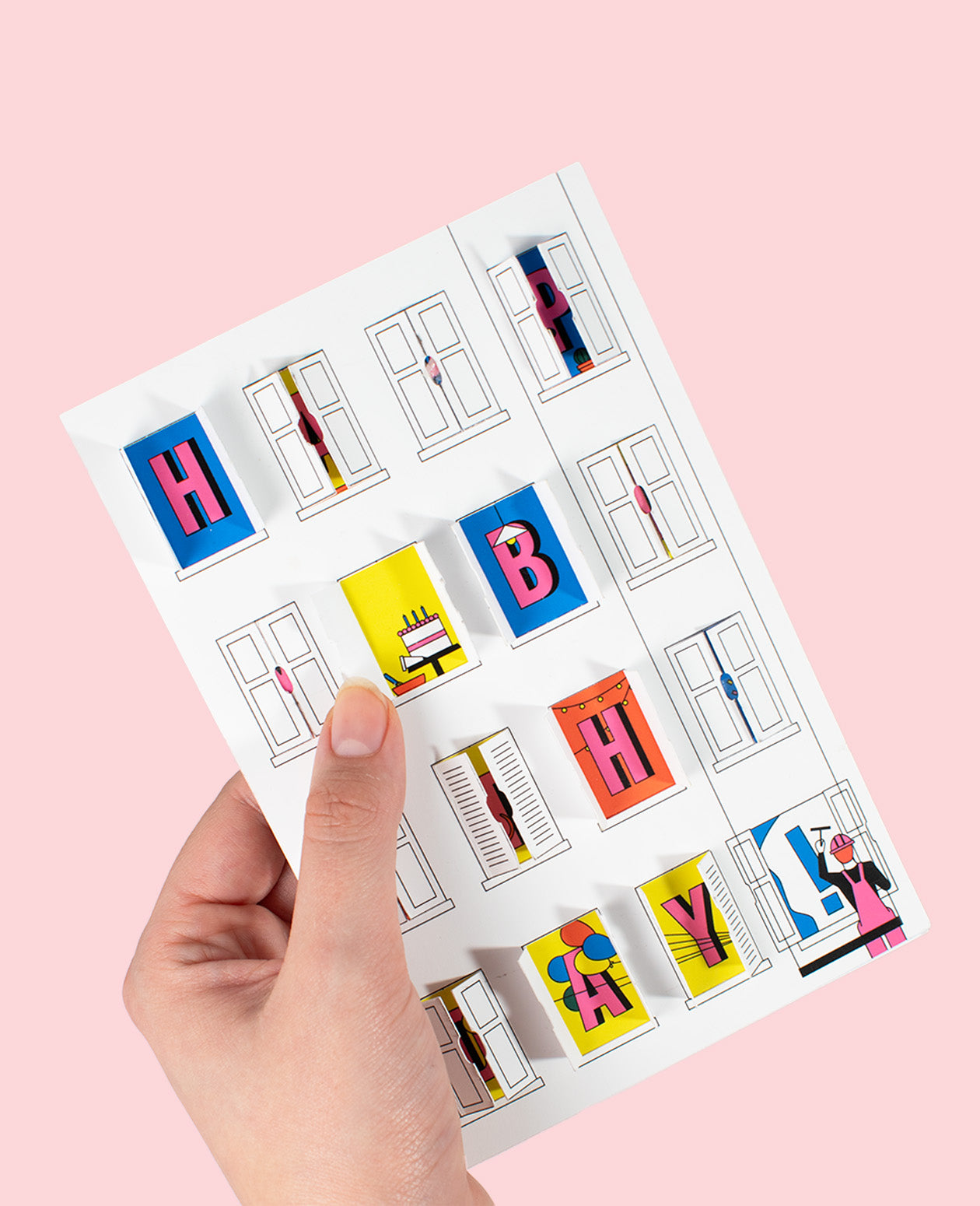 Apartment Windows Birthday Card