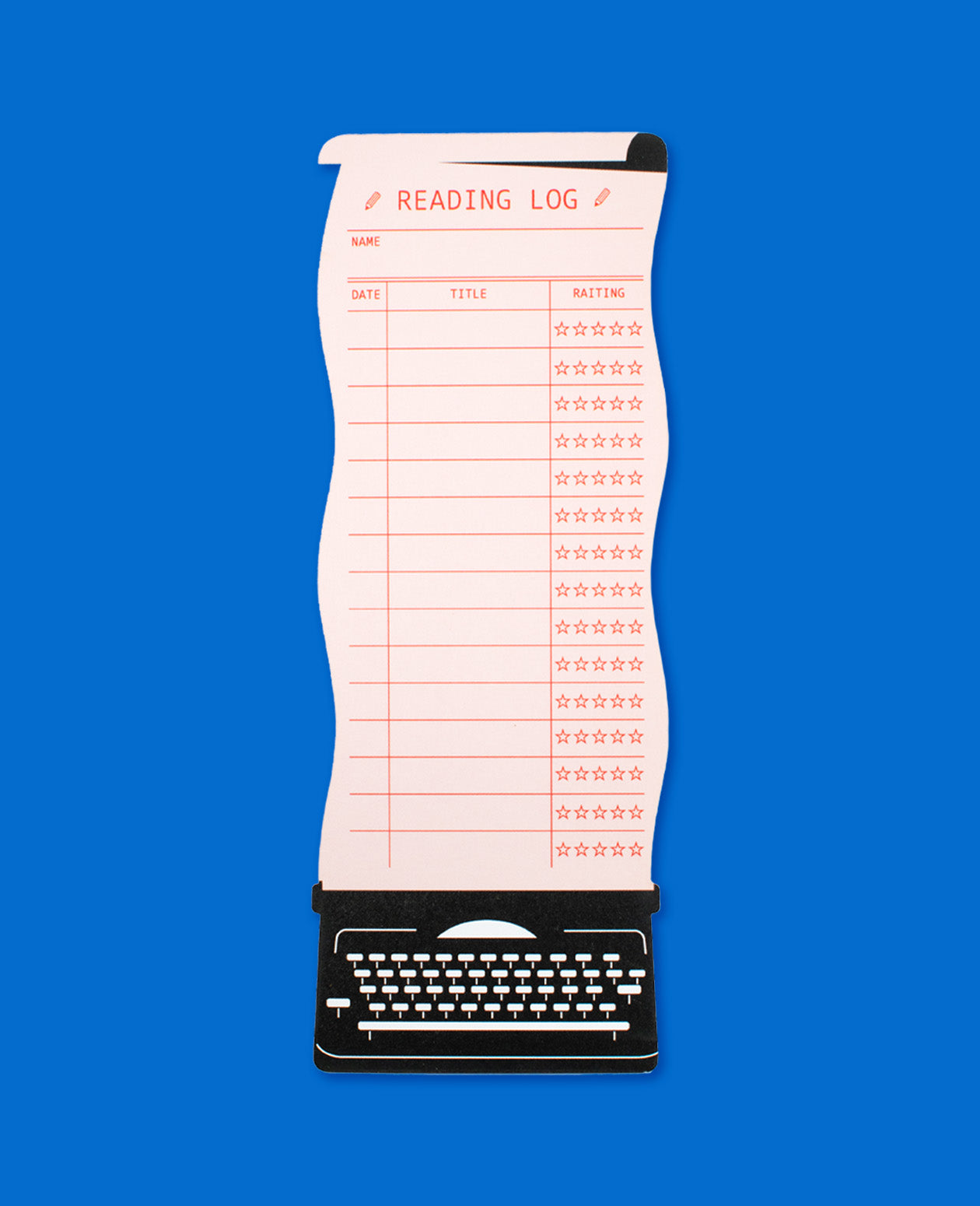 Typewriter Reading Log Bookmark
