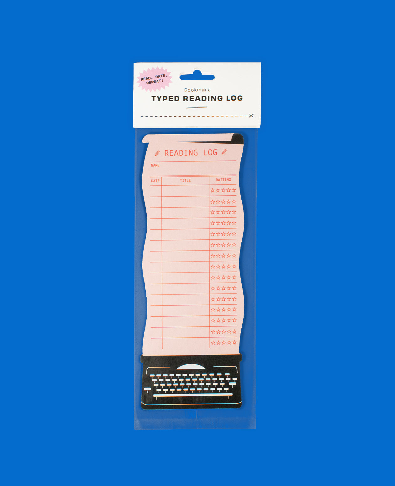 Typewriter Reading Log Bookmark
