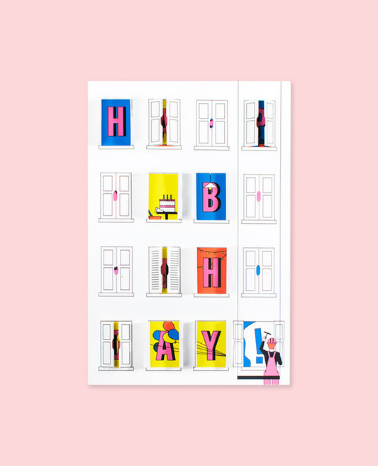 Apartment Windows Birthday Card