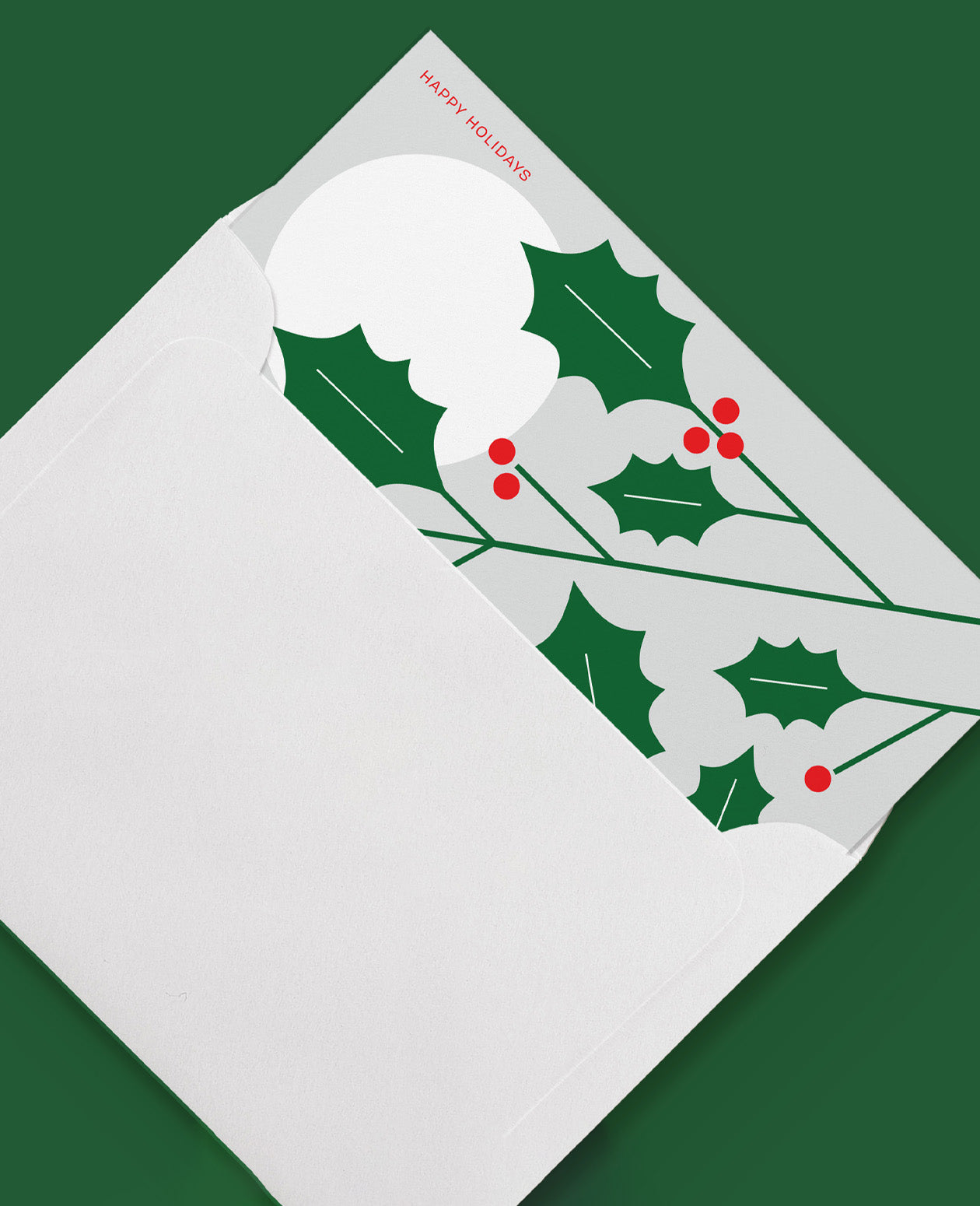 Set of 5 English Holly Illustrated Card Set