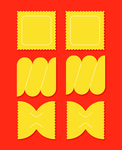 Mini Pasta Greeting Card Set of 6