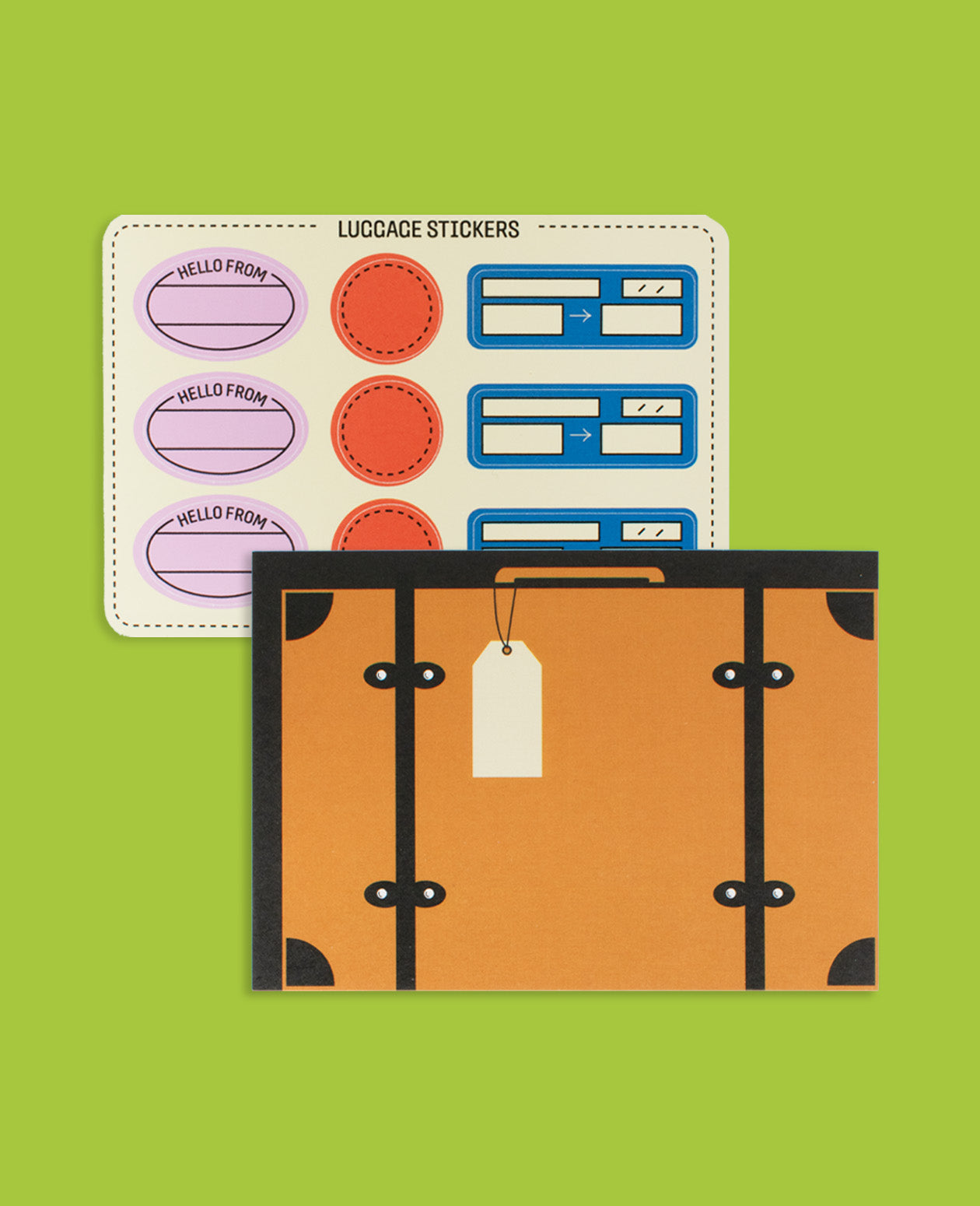 Suitcase Postcard & Luggage Sticker Set