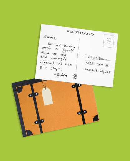 Suitcase Postcard & Luggage Sticker Set