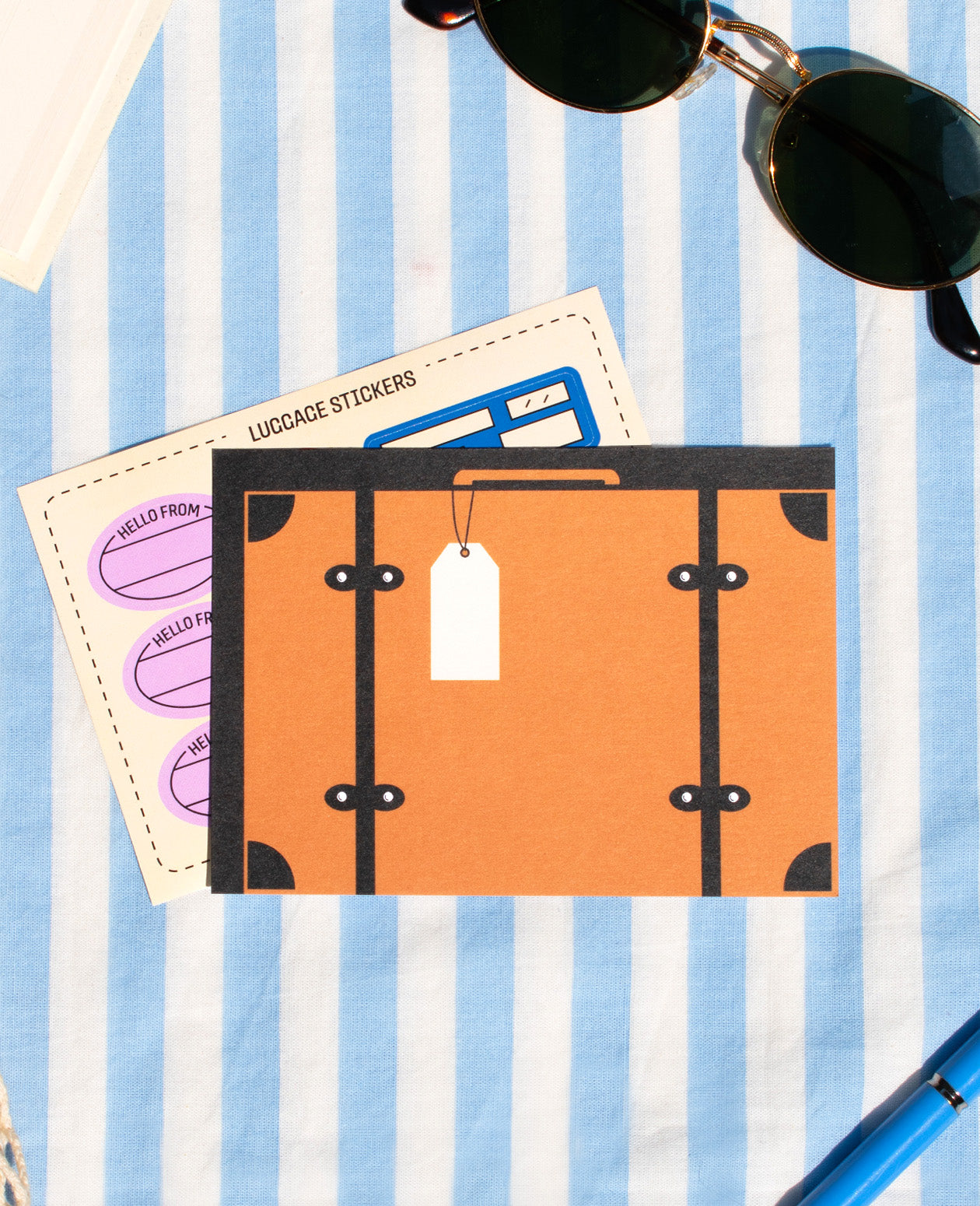 Suitcase Postcard & Luggage Sticker Set