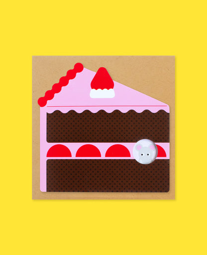 Surprise Strawberry Chocolate Cake Greeting Card