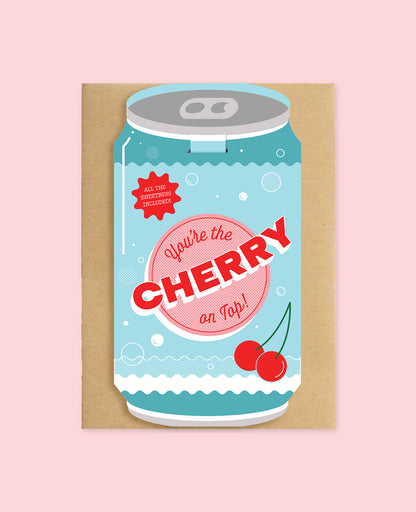 Cherry on Top Soda Can Card