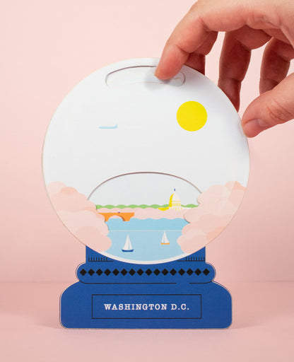 D.C. Cherry Blossom Spinning Globe Card