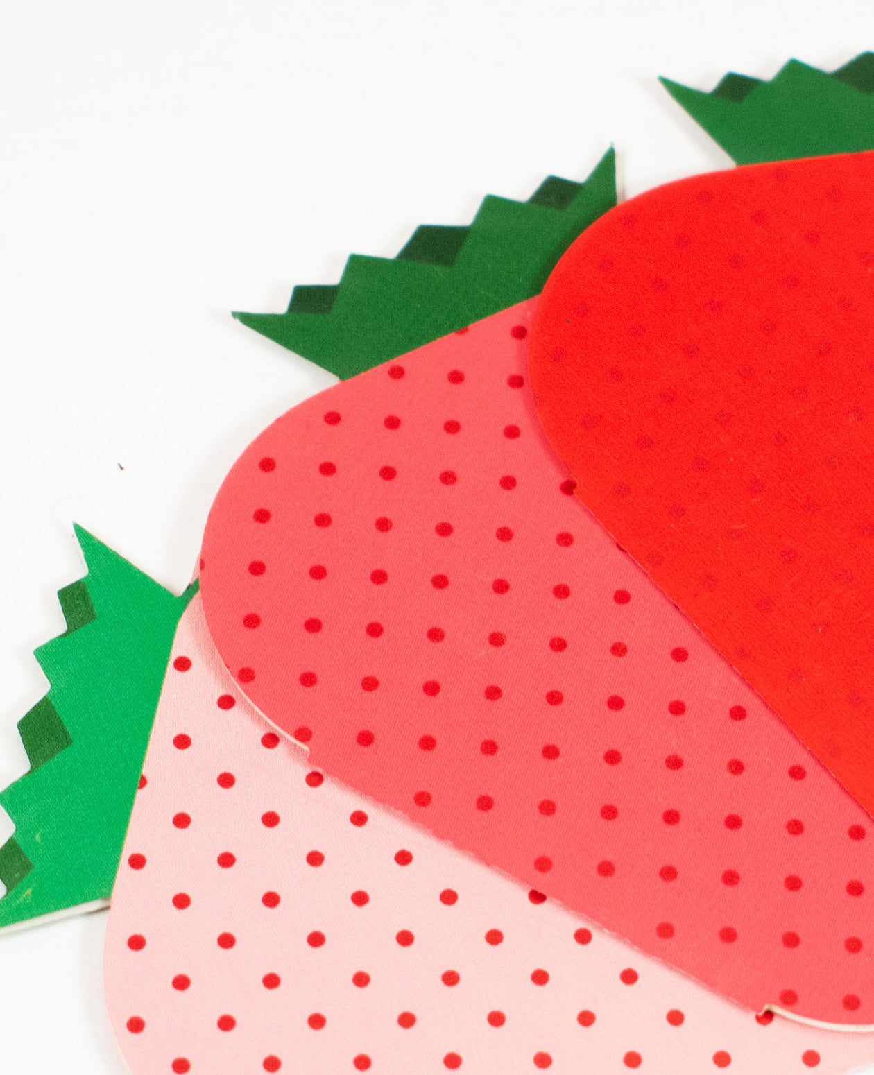 Mini Greeting Card Set featuring colorful strawberry designs on high-quality cardstock with green leaf accents.