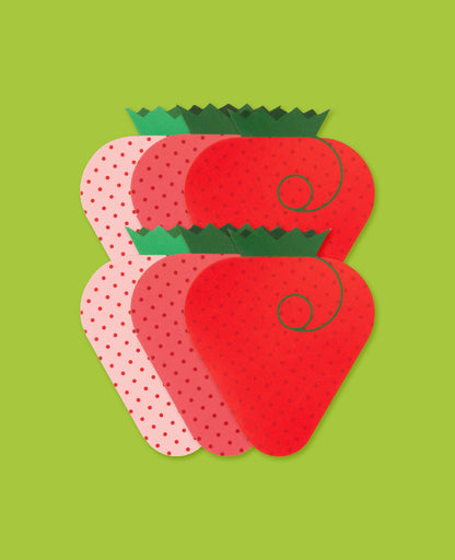Mini Greeting Card Set: Strawberry Set of 6