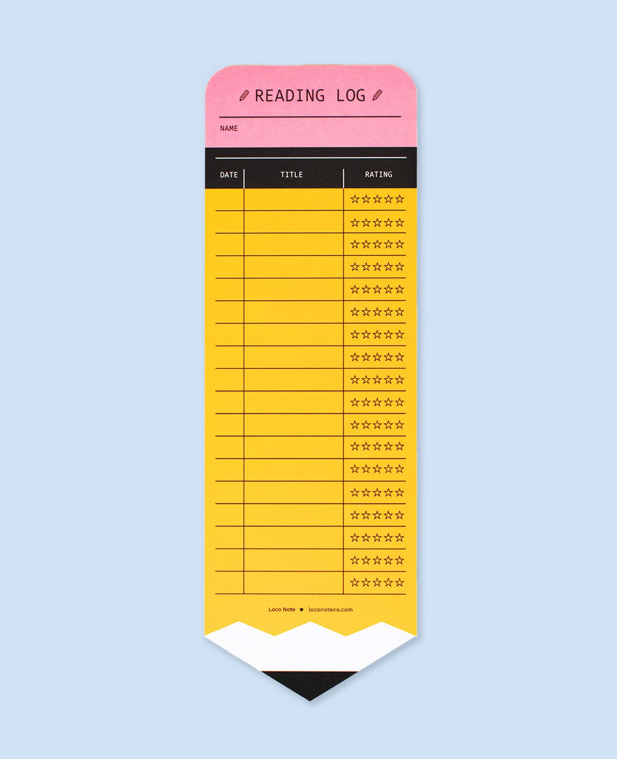 Pencil Reading Log Bookmark