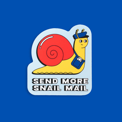 Illustrated Sticker: Send More Snail Mail Vinyl Sticker