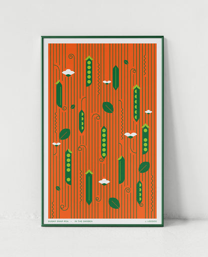 Sugar Snap Pea In the Garden Art Print