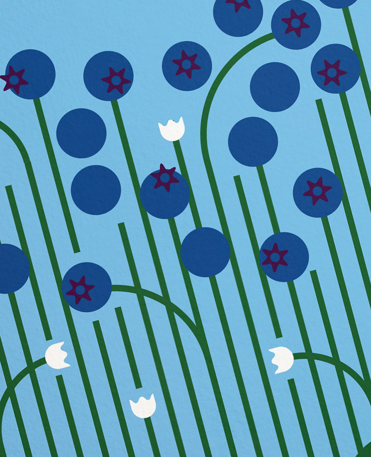 Wild Blueberries In the Garden Art Print