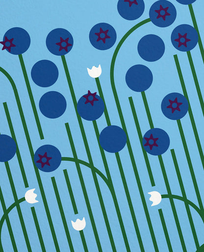 Wild Blueberries In the Garden Art Print
