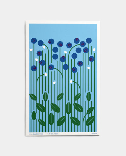 Wild Blueberries In the Garden Art Print